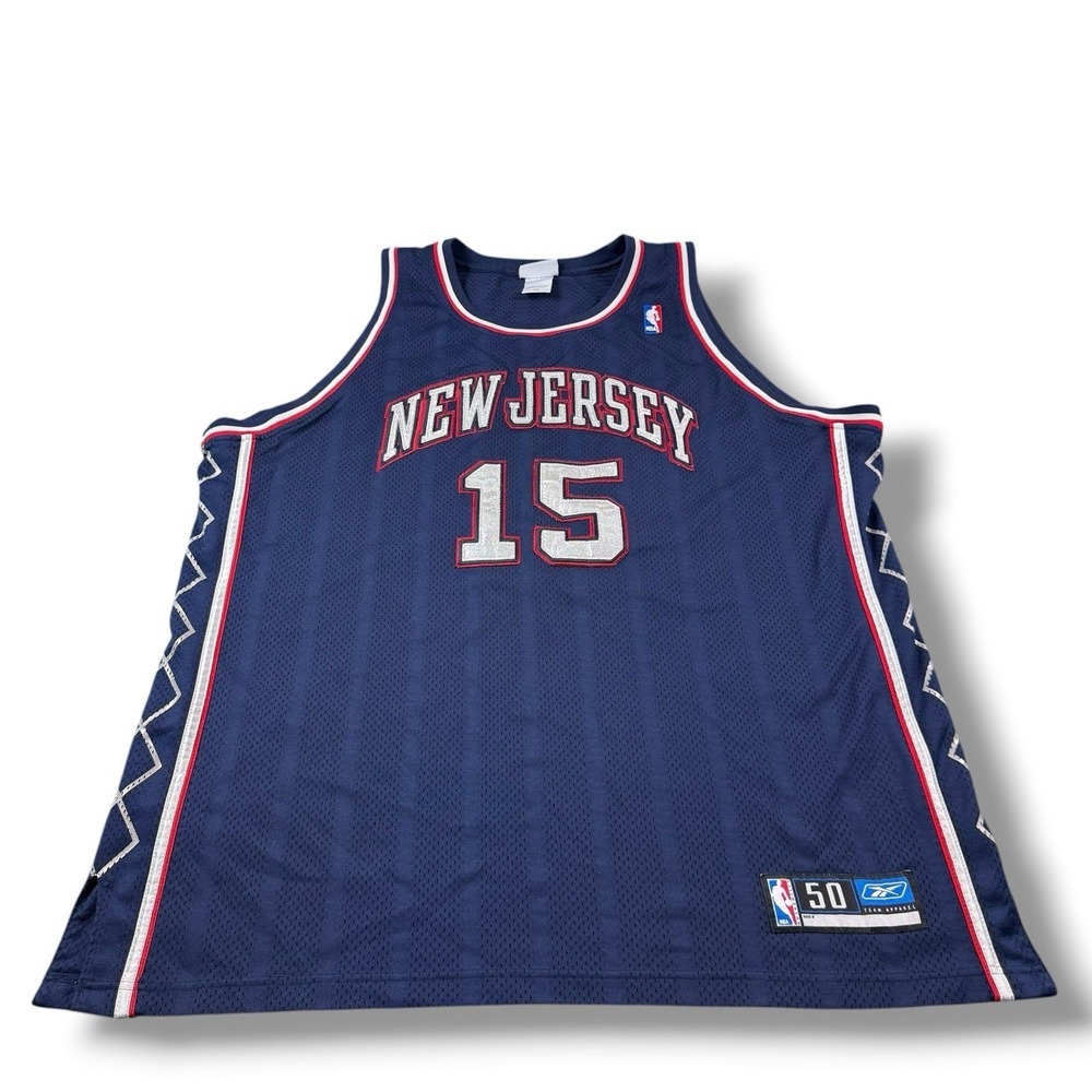 VTG Reebok NBA New Jersey Nets #15 Vince Carter Authentic Stitched Jersey Sz 50